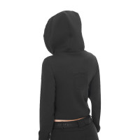 Sudadera de mujer Equestro crop top con capucha Blanco antiguo Beige Sudadera de mujer Equestro crop top con capucha Blanco antiguo Beige