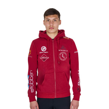 Sudadera con capucha para hombre Equestro con múltiples logotipos Scooter Beige
