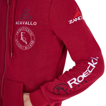 Sudadera con capucha para hombre Equestro con múltiples logotipos Scooter Beige