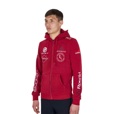 Sudadera con capucha para hombre Equestro con múltiples logotipos Scooter Beige