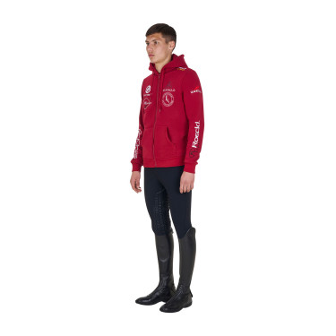 Sudadera con capucha para hombre Equestro con múltiples logotipos Scooter Beige