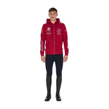 Sudadera con capucha para hombre Equestro con múltiples logotipos Scooter Beige