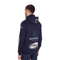 Sudadera con capucha para hombre Equestro con múltiples logotipos Asfalto Gris