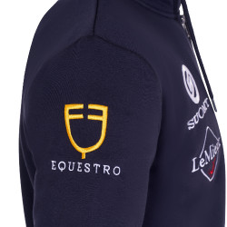 Sudadera con capucha para hombre Equestro con múltiples logotipos Americana marina Azul marino