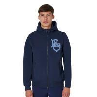 Sudadera de hombre Equestro EQ con cremallera frontal Americana marina Azul marino