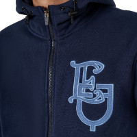 Sudadera de hombre Equestro EQ con cremallera frontal Americana marina Azul marino