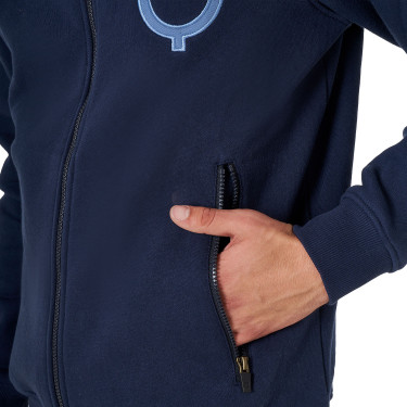 Sudadera de hombre Equestro EQ con cremallera frontal Americana marina Azul marino