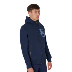 Sudadera de hombre Equestro EQ con cremallera frontal Americana marina Azul marino