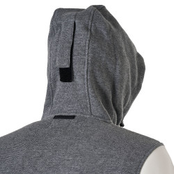 Sudadera para hombre Equestro Institutional bicolor con cremallera frontal Gris jaspeado / blanco antiguo