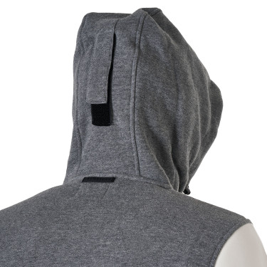 Sudadera para hombre Equestro Institutional bicolor con cremallera frontal Gris jaspeado / blanco antiguo