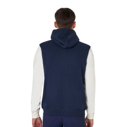 Sudadera para hombre Equestro Institutional bicolor con cremallera frontal Blazer marino / blanco antiguo Azul marino