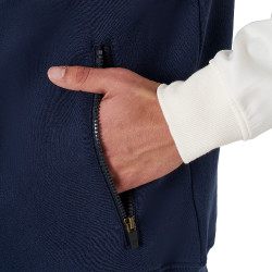 Sudadera para hombre Equestro Institutional bicolor con cremallera frontal Blazer marino / blanco antiguo Azul marino