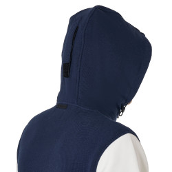 Sudadera para hombre Equestro Institutional bicolor con cremallera frontal Blazer marino / blanco antiguo Azul marino