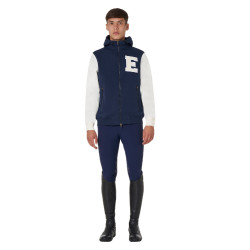 Sudadera para hombre Equestro Institutional bicolor con cremallera frontal Blazer marino / blanco antiguo Azul marino
