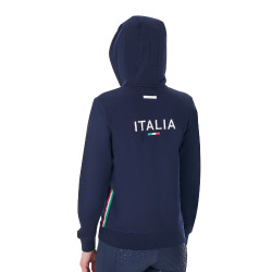 Sudadera polar para mujer Equestro x FISE Americana marina Azul marino