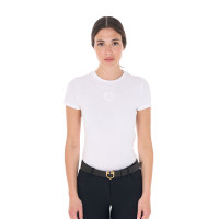 Camiseta mujer Equestro básica con logo tono sobre tono de manga corta Blanco Camiseta mujer Equestro básica con logo tono sobre tono de manga corta Blanco