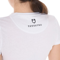 Camiseta de mujer Equestro Head In The Clouds de algodón de manga corta Blanco Camiseta de mujer Equestro Head In The Clouds de algodón de manga corta Blanco
