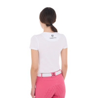 Camiseta de mujer Equestro So Lovely de algodón de manga corta Blanco