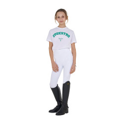 Camiseta niña Equestro Horse Club de algodón de manga corta Blanco Camiseta niña Equestro Horse Club de algodón de manga corta Blanco