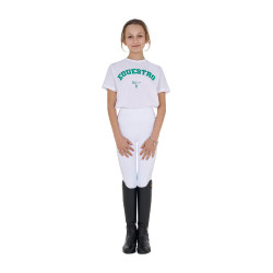 Camiseta niña Equestro Horse Club de algodón de manga corta Blanco Camiseta niña Equestro Horse Club de algodón de manga corta Blanco