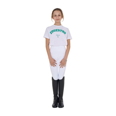 Camiseta niña Equestro Horse Club de algodón de manga corta Blanco Camiseta niña Equestro Horse Club de algodón de manga corta Blanco