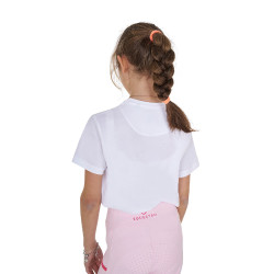 Camiseta para niña Equestro Ready To The Party de algodón con strass, manga corta Blanco Camiseta para niña Equestro Ready To The Party de algodón con strass, manga corta Blanco