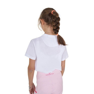 Camiseta para niña Equestro Ready To The Party de algodón con strass, manga corta Blanco Camiseta para niña Equestro Ready To The Party de algodón con strass, manga corta Blanco