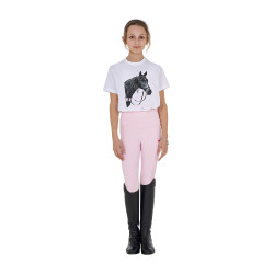 Camiseta para niña Equestro Ready To The Party de algodón con strass, manga corta Blanco Camiseta para niña Equestro Ready To The Party de algodón con strass, manga corta Blanco