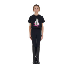 Camiseta para niña Equestro So Lovely de algodón de manga corta Negro