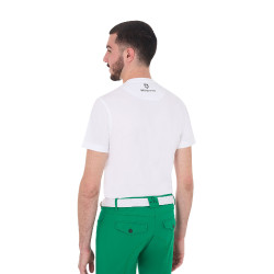 Camiseta de hombre Equestro Horse Club de algodón de manga corta Blanco