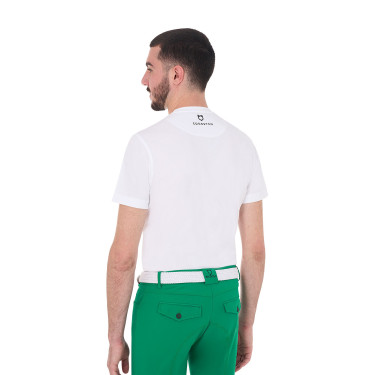 Camiseta de hombre Equestro Horse Club de algodón de manga corta Blanco