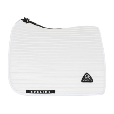 Manta de doma Acavallo Sublime de ante con bandas Blanco