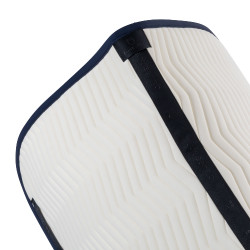 Manta de doma Equestro acolchada Wave en tejido técnico Blanco antiguo / azul marino blazer