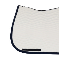 Manta de doma Equestro acolchada Wave en tejido técnico Blanco antiguo / azul marino blazer