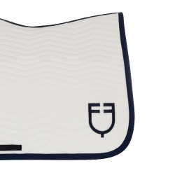 Manta de doma Equestro acolchada Wave en tejido técnico Blanco antiguo / azul marino blazer
