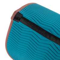 Manta de doma Equestro acolchada Wave en tejido técnico Azul coral / marrón Manta de doma Equestro acolchada Wave en tejido técnico Azul coral / marrón