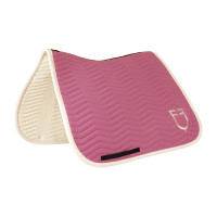Manta de doma Equestro acolchada Wave en tejido técnico Rosa castillo / blanco antiguo Manta de doma Equestro acolchada Wave en tejido técnico Rosa castillo / blanco antiguo