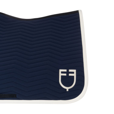 Manta de doma Equestro acolchada Wave en tejido técnico Blazer marino / blanco antiguo Azul marino