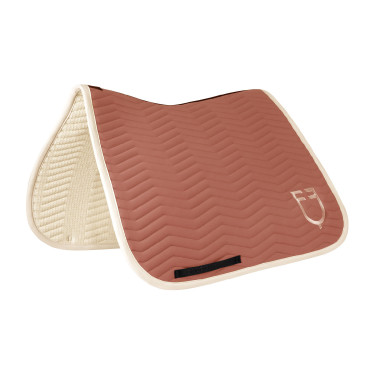 Manta de doma Equestro acolchada Wave en tejido técnico Redwood / blanco antiguo Rojo