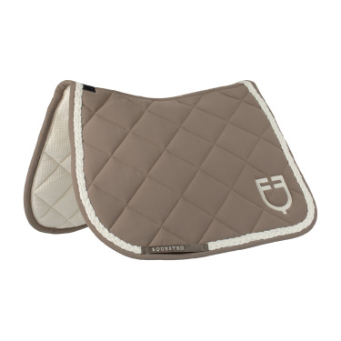 Manta de salto Equestro con cordón trenzado Nogal / blanco antiguo Marr&amp;amp;amp;oacute;n