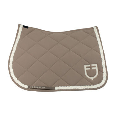 Manta de salto Equestro con cordón trenzado Nogal / blanco antiguo Marr&amp;amp;amp;oacute;n
