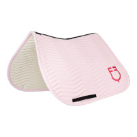 Manta de salto Equestro acolchada Wave en tejido técnico Blanco antiguo / azul marino blazer