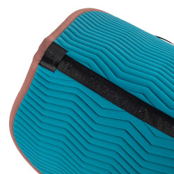 Manta de salto Equestro acolchada Wave en tejido técnico Coral azul / marrón