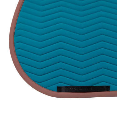 Manta de salto Equestro acolchada Wave en tejido técnico Coral azul / marrón