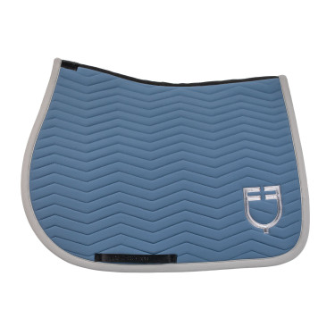 Manta de salto Equestro acolchada Wave en tejido técnico Mar de Bering / gris escarchado Azul Manta de salto Equestro acolchada Wave en tejido técnico Mar de Bering / gris escarchado Azul