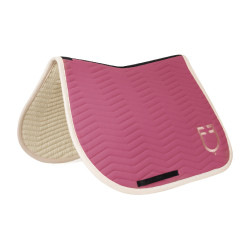 Manta de salto Equestro acolchada Wave en tejido técnico Rosa castillo / blanco antiguo