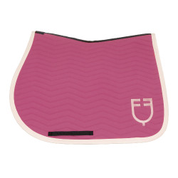 Manta de salto Equestro acolchada Wave en tejido técnico Rosa castillo / blanco antiguo