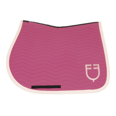 Manta de salto Equestro acolchada Wave en tejido técnico Rosa castillo / blanco antiguo