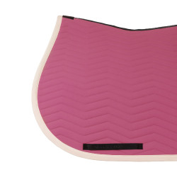 Manta de salto Equestro acolchada Wave en tejido técnico Rosa castillo / blanco antiguo