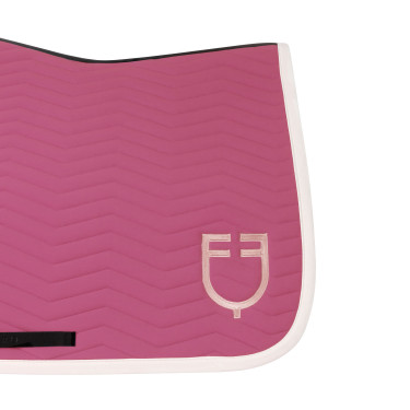 Manta de salto Equestro acolchada Wave en tejido técnico Rosa castillo / blanco antiguo